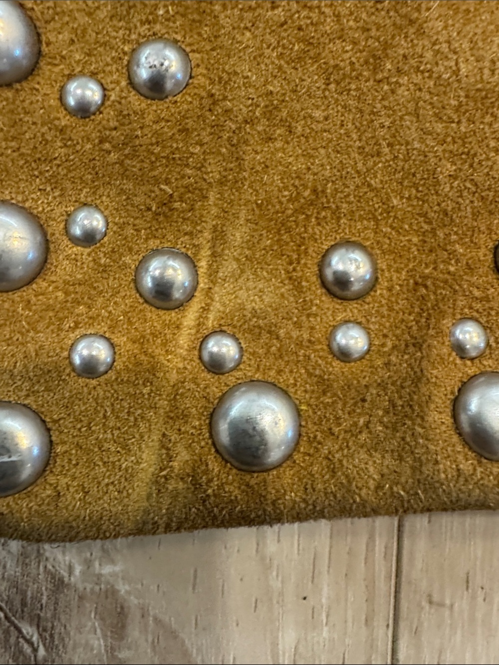 Free People Suede Studded Mustard Clutch - Women's Wallet - Picture 6 of 7